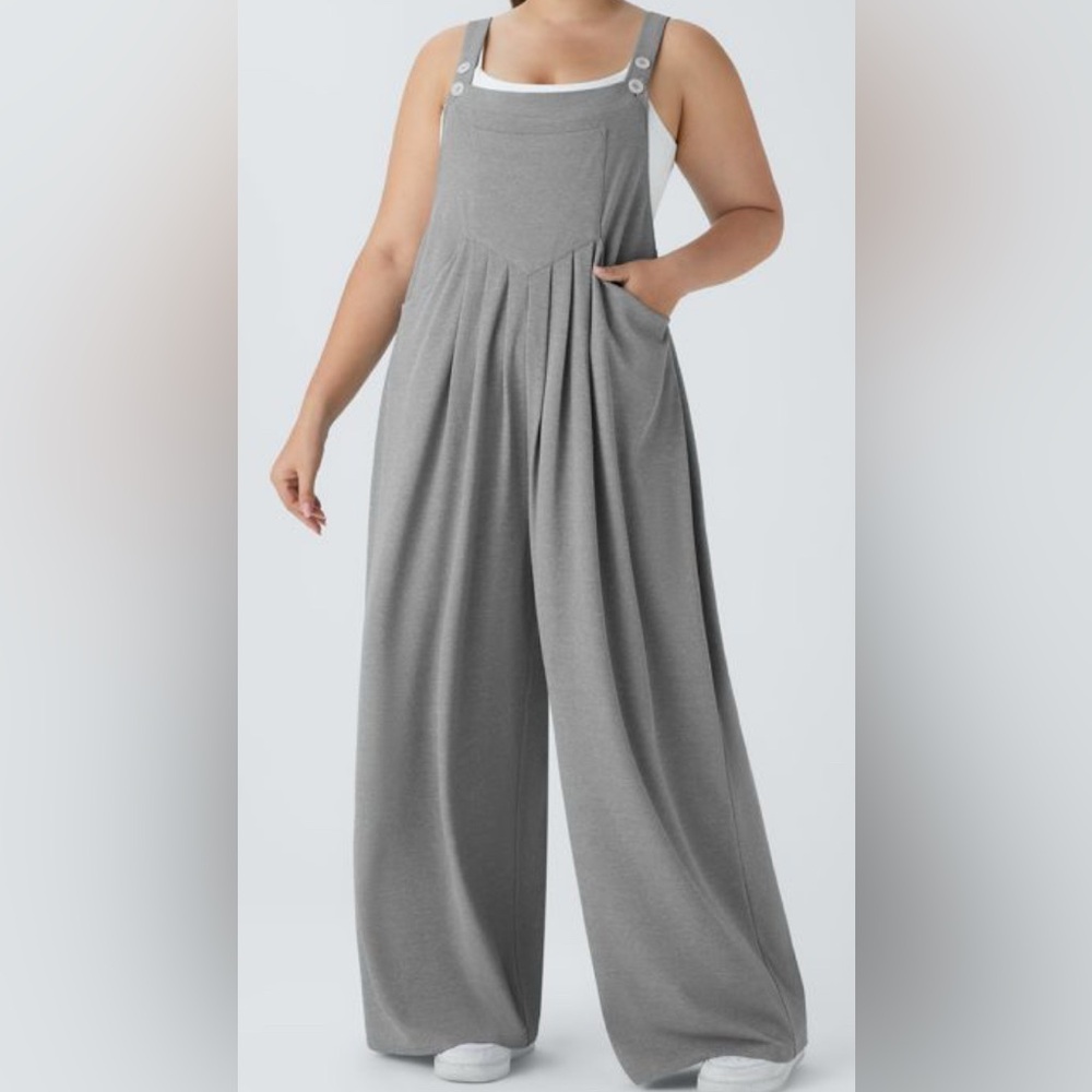 NEW - Halara Adjustable Strap Button Multiple Pockets Waffle Casual Overalls